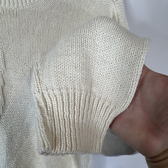 Vintage 1980s Eddie Bauer Cream Sailboat Knit Sweater Made in USA NWT Sz S - Picture 3 of 7